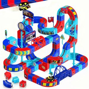 Electric Train Set for Kids - 112Pcs 3D Spider Race Track Set with 2 Spider Electric Cars, Spider Toys for Boys 4-6, STEM Educational Building Toys, Birthday Gifts for 3 4 5 6 7 8 Year Old Boys