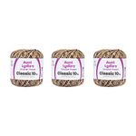 Aunt Lydia Classic Shaded Browns Crochet - 3 Pack of 300y/274m - Cotton - Gauge 10 - Crochet