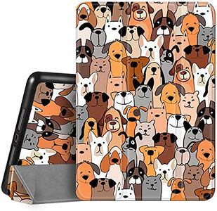 Hi Space for iPad 9th 8th 7th Generation Case for iPad 10.2 Case 2021 2020 2019 Dog with Pencil Holder, Cartoon Cute Shockproof Protective Cover Auto Sleep Wake for A2270 A2428 A2429 A2197