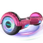 MEGA MOTION Hoverboard, 6.5 inches with Bluetooth Speaker and LED Lights on Wheels, Suitable for Kids and Teens (Rose)