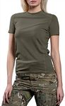 281Z Womens Military Stretch Cotton Underwear T-Shirt - Tactical Hiking Outdoor - Punisher Combat Line (Olive Drab, Medium)