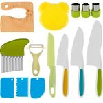 14PCS Knife for Kids, Kids Knife for Chopping, Kids Kitchen Knife Set, Plastic Children Cooking Knives with Potato Slicer, Durable Kitchen Cutter Set for Kids Cooking Cutting Fruit Bread