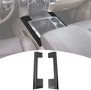 PDKLIN Carbon Fiber Center Console Armrest Box Side Panel Trim Compatible with Dodge RAM 2010 2011 2012, ABS Interior Accessories 2pcs