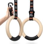 Gonex Wooden Gymnastic Rings with A