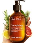 Gya Labs Energizing Massage Oil for Sore Muscles - Spa Quality Sore Muscle Massage Oil - Warming Massage Oil & Body Massage Oil for Men & Women - 100% Natural (200 ml)