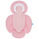 INFANZIA New 2-in-1 Head & Body Supports for Baby Newborn Infants - Extra Soft Stroller Cushion Pads Car Seat Insert, Seasons, Pink