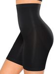 FeelinGirl Tummy Control Shapewear Shorts Body Shaper for Women High-Waisted Thigh Slimming Black