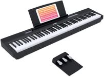 AODSK 88-Key Weighted Action Digital Piano, Grade Hammer Action Keyboard for Beginner Kids/Adults, Black (S-200 Digital Piano with Three-Pedal)
