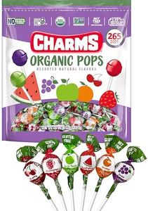 Charms Organic Pops (265 Count) – USDA Organic Fruit Candy Lollipops Made with All Natural Flavors and Ingredients – Dye-Free, Gluten- Free, Non-GMO, 3 lb Resealable Bag