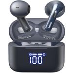 TOZO Wireless Earbuds, 5.3 Bluetooth Headphones with Dual Mic Noise Cancelling, Sem in Ear Headset, IPX8 Waterproof, 44H Playback Stereo Sound with LED Display Wireless Charging Case