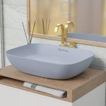 Lifelong Wash Basin for Bathroom - Blue Table Top Washbasin - Counter Top Vessel Sink for Bathroom, Dinning Hall, Vanity - Ceramic Glossy Finish - 45x31.5X13.5 cm (LLBBL01)