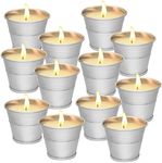 12 Pack Citronella Candles - Garden Citronella Scented Candles Outdoors, 120-180 Hours Burning, Natural Soy Wax, Portable Jar Candle Gift Sets for Home Patio Yard Indoors, Balcony, Camping