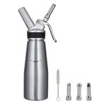 Cream gun foamer Professional Stainless Steel Whipped Cream Dispenser 500 ml Leak-Free Cream Whipper with 3 Decorating Nozzles & Cleaning Brush