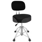 TENTOTEN Drum Throne with Backrest, 4.7in Comfortable Memory Foam Drum Chair with Strong 4 Legs, Hydraulic Drum Throne with Soft Velvet Fabric Top Drum Thrones for Adults and Beginner