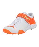 Puma Mens Bowling 22.1 White-Ultra Orange-Fast Yellow Cricket Shoe - 6 UK (10666905)