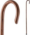 Brazos Handcrafted Wood Walking Stick, Oak, Crook Style Handle, for Men & Women, Made in the USA, Red, 58"
