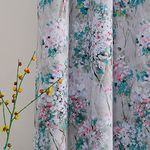 MYSKY HOME Floral Blackout Curtains 84 inches Long 2 Panels Pink and Blue Floral Curtains Thermal Insulated Curtains Ink Vintage Flower Curtains for Bedroom Living Room Printed Window Grommet Curtains