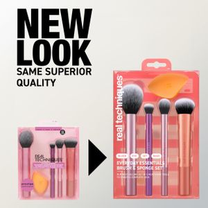 Real Techniques Everyday Essentials Makeup Brush & Sponge Kit – 5-Piece Set