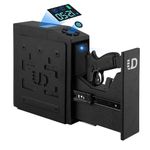 Gun Safe, Biometric Slider Bedside Handgun Safe - Quick Access Fingerprint & Unlock via Phone App, 4 Ways Unlock with LCD Display, Pistol Safe Mounted for Nightstand, Desk, Wall, Dresser