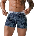 KEOYA Men's Square Leg Swim Briefs Printed Swimsuit Athletic Swimwear Quick Dry Bathing Suit Swimming Trunks X Large Black