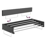 CutieSmiles Wall Mounted Collapsible Drying Rack for Laundry, Indoor & Outdoor. Retractable Clothes Drying Rack Wall Mount with 2 Towel Handles, 4m Clothes Airer Space and 25kg Capacity – Black 80cm