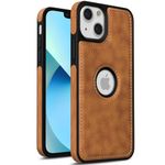 Pikkme Back Cover | Flexible Pu Leather | Full Camera Protection | Raised Edges | Super Soft-Touch | Bumper Case for iPhone 13 (Brown)