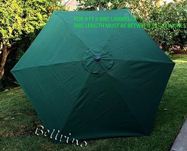 BELLRINO DECOR Replacement Hunter Green " STRONG & THICK " Umbrella Canopy for 9ft 6 Ribs (Canopy Only)