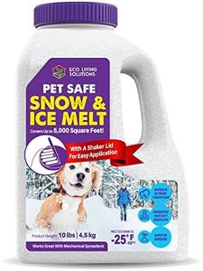 Pet Safe Snow & Ice Melt | Eco Living Solutions | Calcium Chloride | Works Under -25 °F | Safe for Concrete Driveway and Roof | Better Than Rock Salt | Safe for Kids and Pets (10, Pounds)