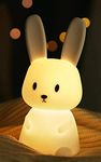 ZKLiLi Cute Bunny Kids Night Light, Night Lights for Kids Room Birthday Gifts Kawaii Teen Night Lamp Rechargeable Toddler Baby Nursery Nightlight Portable Silicone Animal Kids Lamp