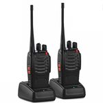 SekyuritiBijon Walkie Talkie Two-Way Communication Portable CB Radio with 16 Channel Walkie Talkie (Black, 2 Pieces), Warranty for Kids