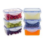 EASYLOCK 6Pack 180ML Food Storage Containers with Lids Airtight, Meal Prep Containers Reusable, Plastic Food Container with Lids Set, Freezer Storage Boxes, Sauce Pots, Snack Pots