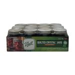 ball KC78884 Mason 8oz Quilted Jelly Jars with Lids and Bands, Set of 12