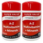 Vitamin Store A-Z Multivitamins & Minerals Food Supplement, 150 Tablets per Tub, Pack of 2 Tubs, 10 Months Supply