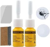 2PCS Windscreen Repair Kit,Car Scratch Repair Kit,Glass Repair Liquid with Repair Resin,Multipurpose Glass Repair Kit,Cracked Windscreen Repair Kit,Window Repair Kit for Spider Web,Half-Moon Crescents