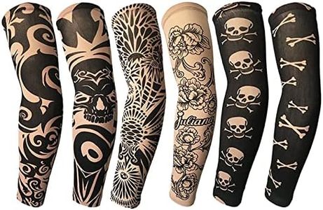 Tattoo Sleeves for Men,YARIEW 6Pcs Arm Sleeves Fake Tattoos Sleeves to Cover Arms Sun Protection Sleeves Tattoo Sleeve Covers Tattoo Cover Up Sleeve Temporary Tattoo Sleeves for Men and Women (Set 6)