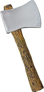 Skeleteen Realistic Hatchet Axe Toy - Wood Look Lumberjack Props Costume Accessories with Fake Tin Blade