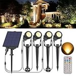 ECOWHO Solar Spot Lights Outdoor Garden, LED Landscape Spotlights Solar Powered with Remote Control Timer 8 Modes, IP65 Waterproof Outdoor Uplighters Dusk to Dawn for Garden Yard Patio Lawn