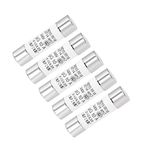 uxcell Automotive Cartridge Fuses 10A DC 500V 10x38mm for Car Stereo Audio Alarm Amplifier, Ceramic Silver 5pcs