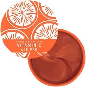 Victoria Beauty Parches para ojeras, ojos hinchados y bolsas de ojos, con vitamina C, retinol, ácido hialurónico y cafeína, almohadillas de gel para máscara de ojos, veganas y 98% naturales, 60