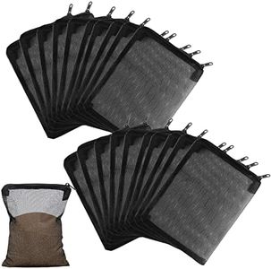 20 Pack Aquarium Filter Media Bags 5.9 x 8 Inch Fine Black Filter Media Bags High Flow Fine Mesh Bags Reusable Nylon Bags with Zipper for Fine Resins Filter Activated Carbon Fresh Saltwater Tanks