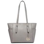 Miss Lulu Tote Bag for Women Handbags Shoulder Bags with Adjustable Strap PU Leather Lightweight Large Capacity (Grey)