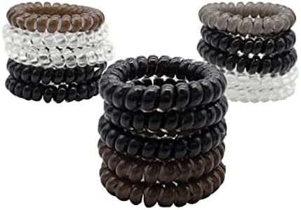 PONETTE - Pack de 15 Coleteros de Pelo Invisibles Espiral Grandes en Colores Neutros, Gomas Elásticas y Muy Resistentes, Marca Española