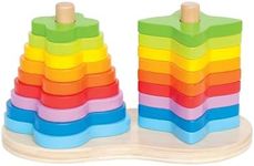 19pc Hape 17cm Double Rainbow Stacker/Building/Educational Kids/Baby Toy 12m+