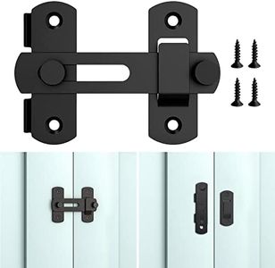 Outdoor Garden Wooden Door Lock, Heavy Duty Sliding Shed Latch Bolt, Door Barricade Bracket, Window Bolt, Stainless Steel Gate Lock for Fence, Barn, Garage, Summerhouse (1Pcs, Black)