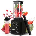 CRANDDI Professional High-Speed Blender 1800W, 80oz for Home and Commercial Use, Blending Ice Cream, Frozen Dessert, Shakes and Smoothies Maker, Built-in Pulse, Self-Cleaning, K95 (Black)