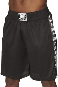 LEONE 1947 Pantalón Corto Boxeo Ambassador, Negro, XXL, Unisex Adulto