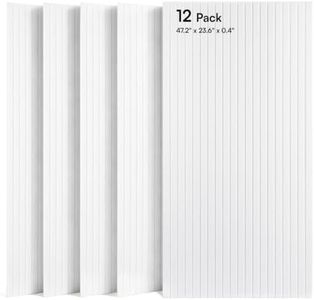 SODOCT 12 Pack Large Acoustic Panels, 47.2" X 23.6" X 0.4" Sound Proof Panels for Walls, High Density Sound Absorbing Panels for Home Studio & Office, White