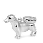 GNOCE Dachshund Charm Bead Sterling Silver Polished Puppy Charm Bead Fit Bracelet/Necklace Pets Charm for Women Girls