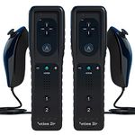 2 Sets Remote Controller for Wii, TechKen Replacement Remote Built-in Motion Plus Controller and Nunchuck (Black)