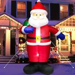 Danxilu 6FT Christmas Inflatable Santa Outdoor with Gift Bag - Inflatable Christmas Decorations Santa Claus Built-in LEDs Lighted Decor for Yard Garden Lawn Porch Xmas Holiday Party